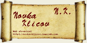 Novka Klicov vizit kartica